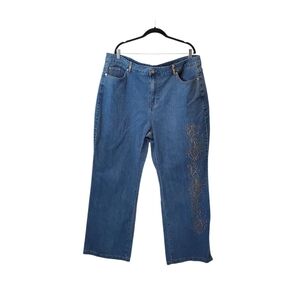 🎁Ashley Stewart Plus Size Jeans with Embellishments Size 22